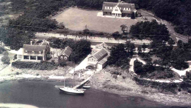 Historic aerial photograph of Harthaven harbor